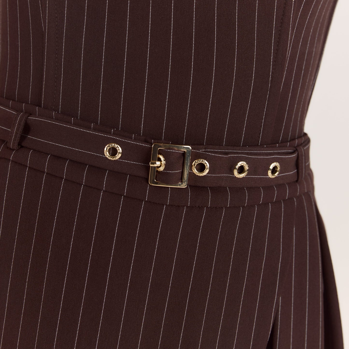 Pleated Skort - Brown Pinstripe