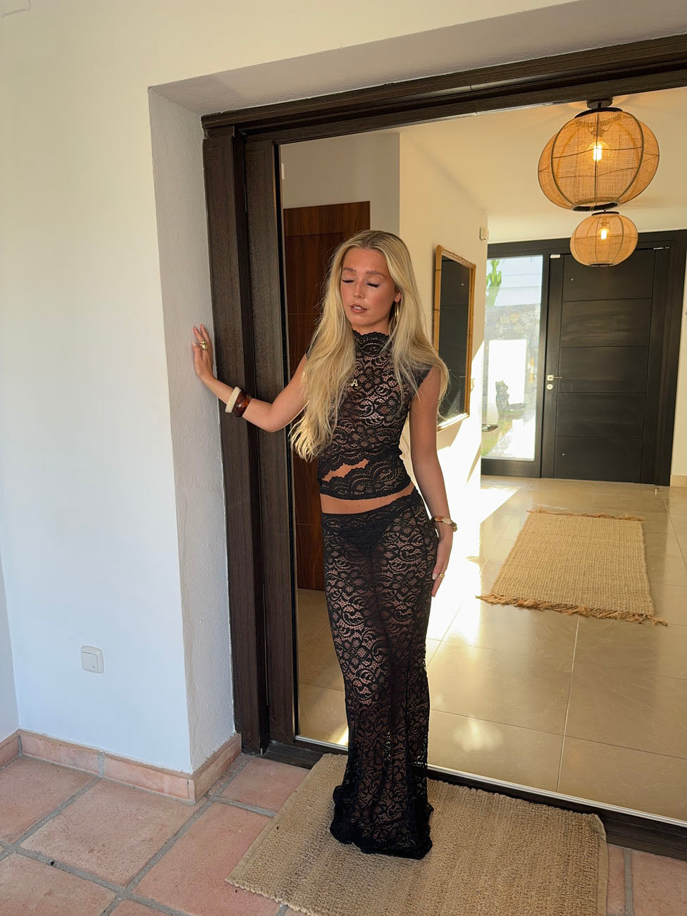 Marisol skirt in lace - Black