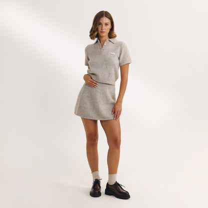 Knitted Mini Skirt - Mink