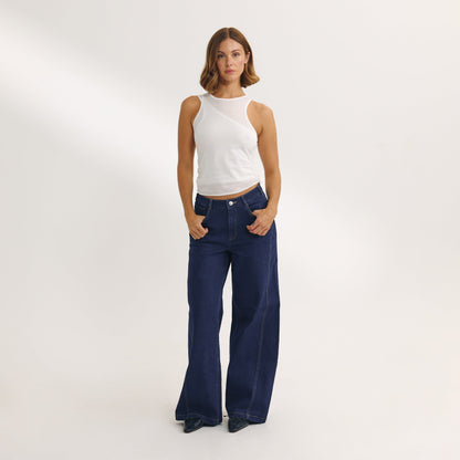 Layered Tank Top - White