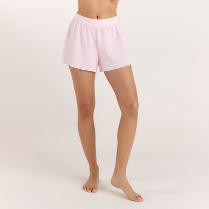 Soft Waffle Pyjama Shorts - Pink