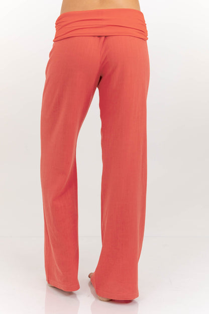 The Iconic Coral Foldover Pants