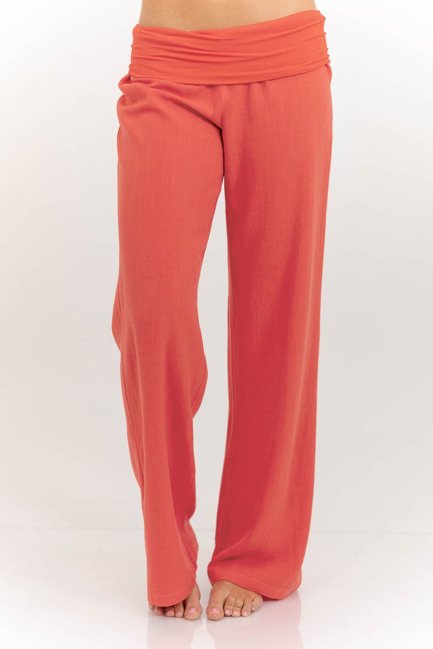 The Iconic Coral Foldover Pants