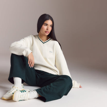 Lounge Living V-Neck Jumper - Cream