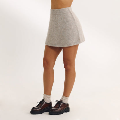 Knitted Mini Skirt - Mink