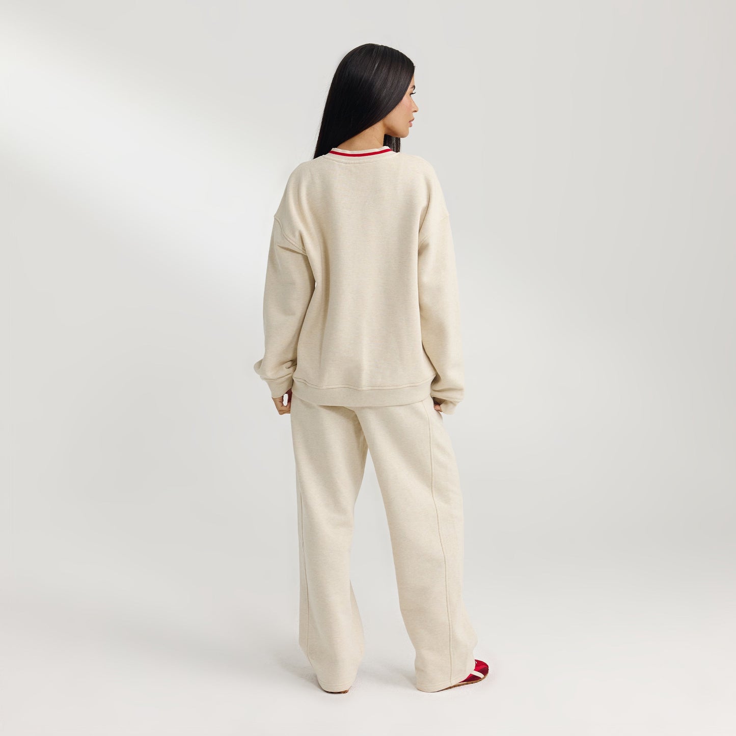 V-Neck Jumper - Oat Marl