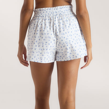 Bloom & Stripe Pyjama Shorts - Blue