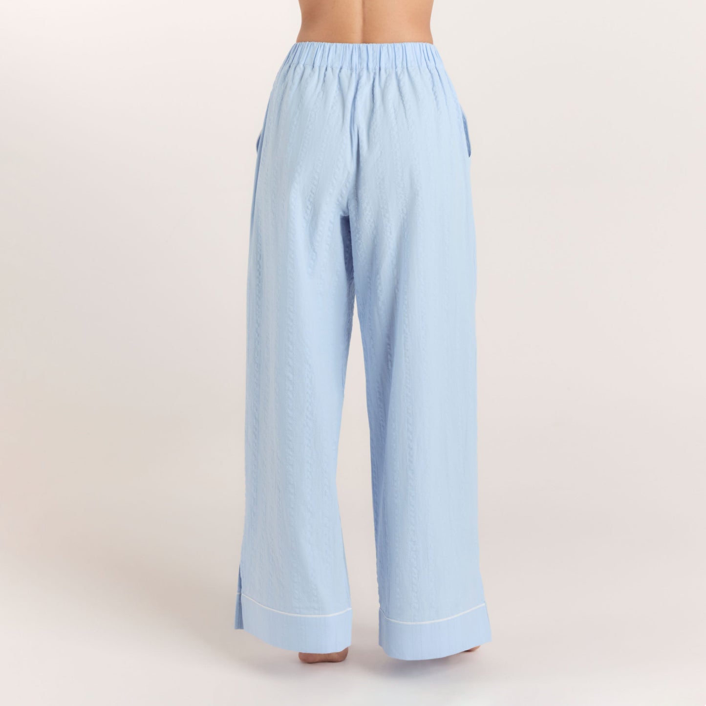 Textured Cotton Pyjama Bottoms - Blue