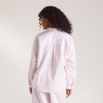 Bloom & Stripe Pyjama Shirt - Pink