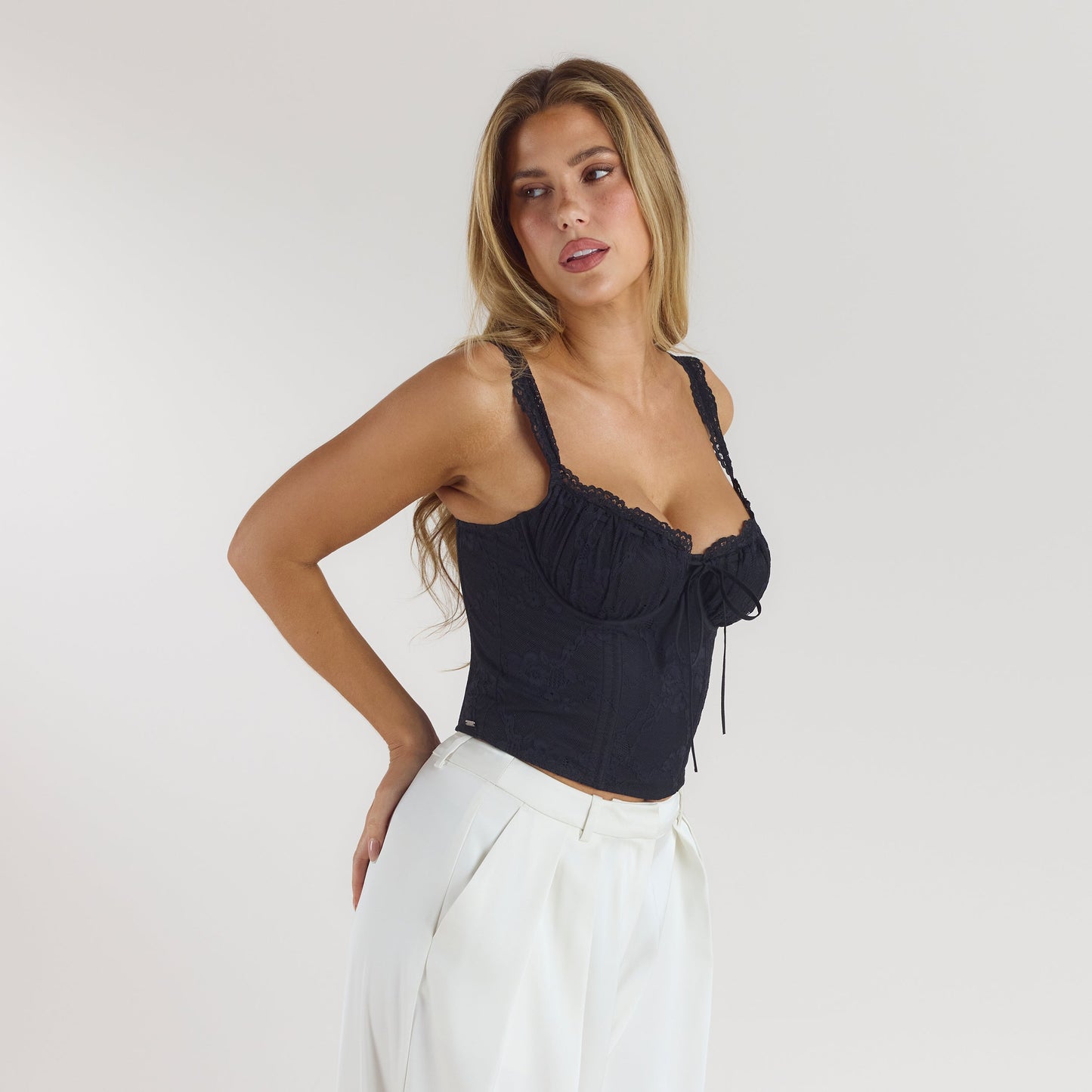 Blossom Corset Top - Black