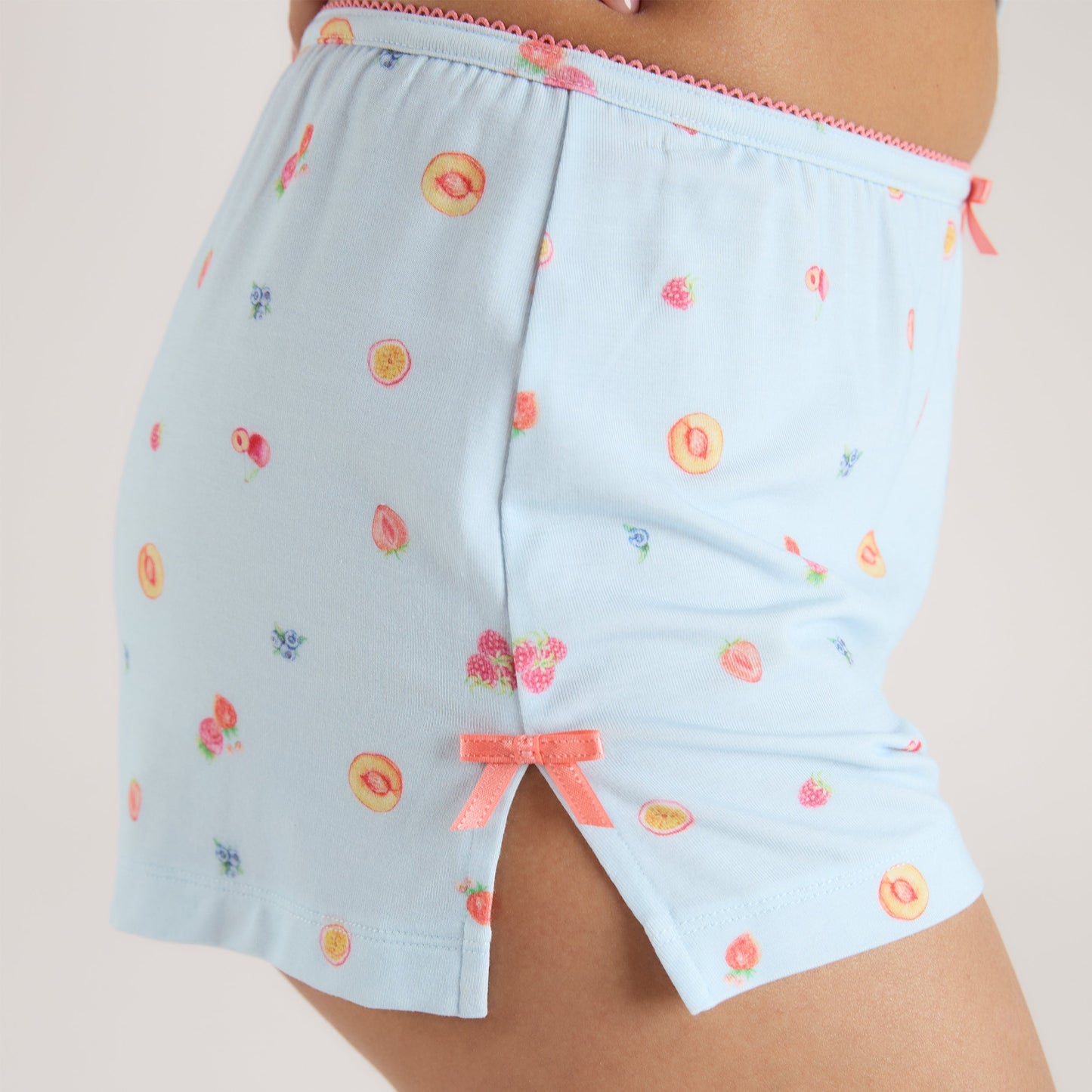 Modal Pyjama Shorts - Blue Fruits