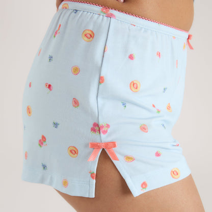 Modal Pyjama Shorts - Blue Fruits