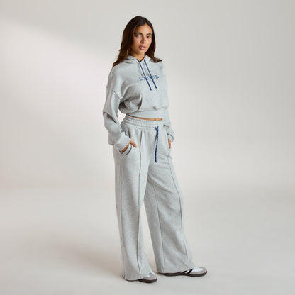 Wide-Leg Joggers - Grey Marl