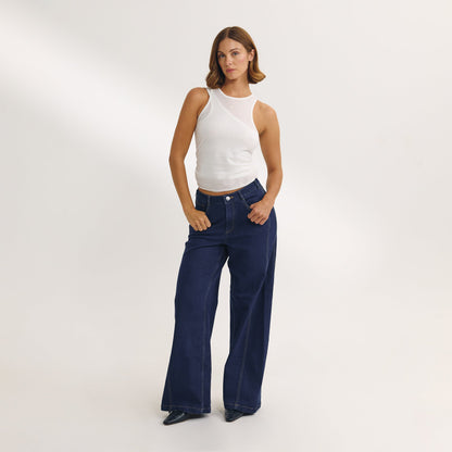 Layered Tank Top - White