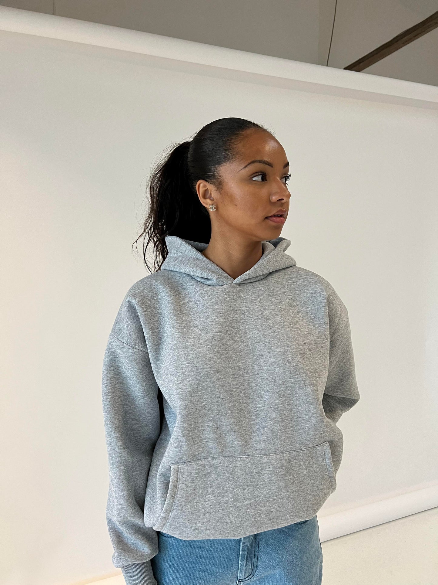 Anelise oversized hoodie - Grey melange