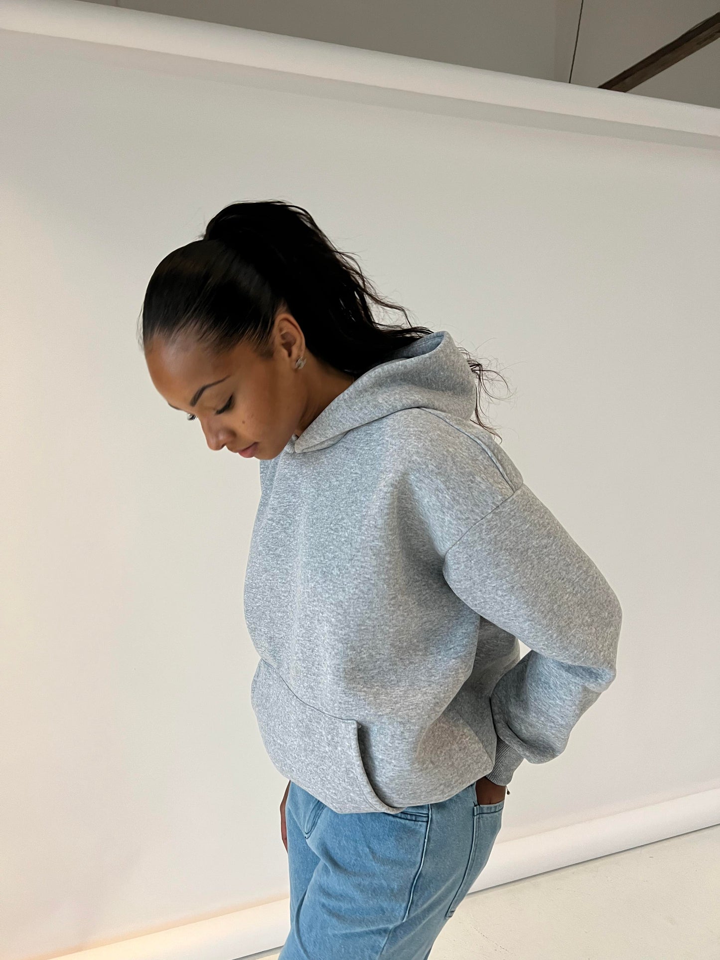 Anelise oversized hoodie - Grey melange
