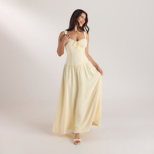 Drop-Waist Maxi Dress - Lemon