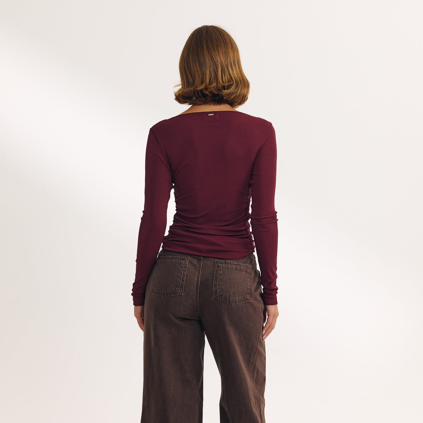 Slash Neck Top - Cherry Lacquer