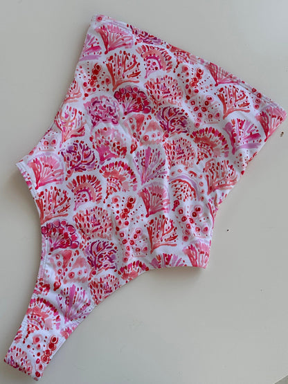 Galina strapless swimsuit with pattern - White/pink