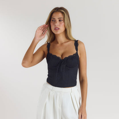 Blossom Corset Top - Black