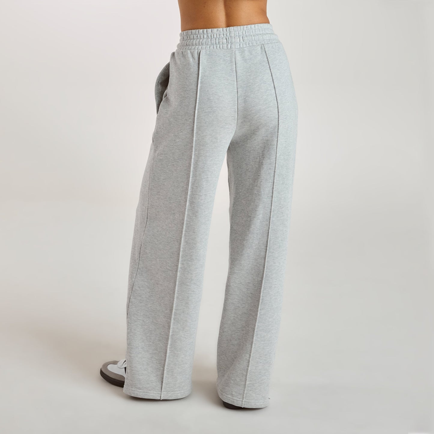 Wide-Leg Joggers - Grey Marl