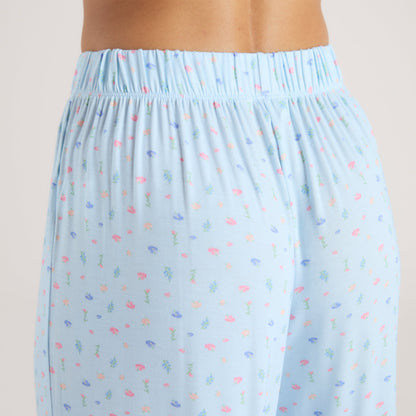 Modal Pyjama Bottoms - Blue Floral