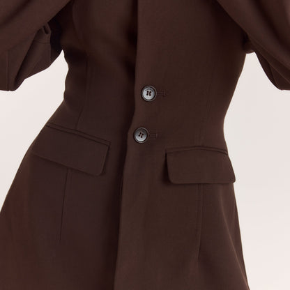 Structured Blazer Dress - Chocolate