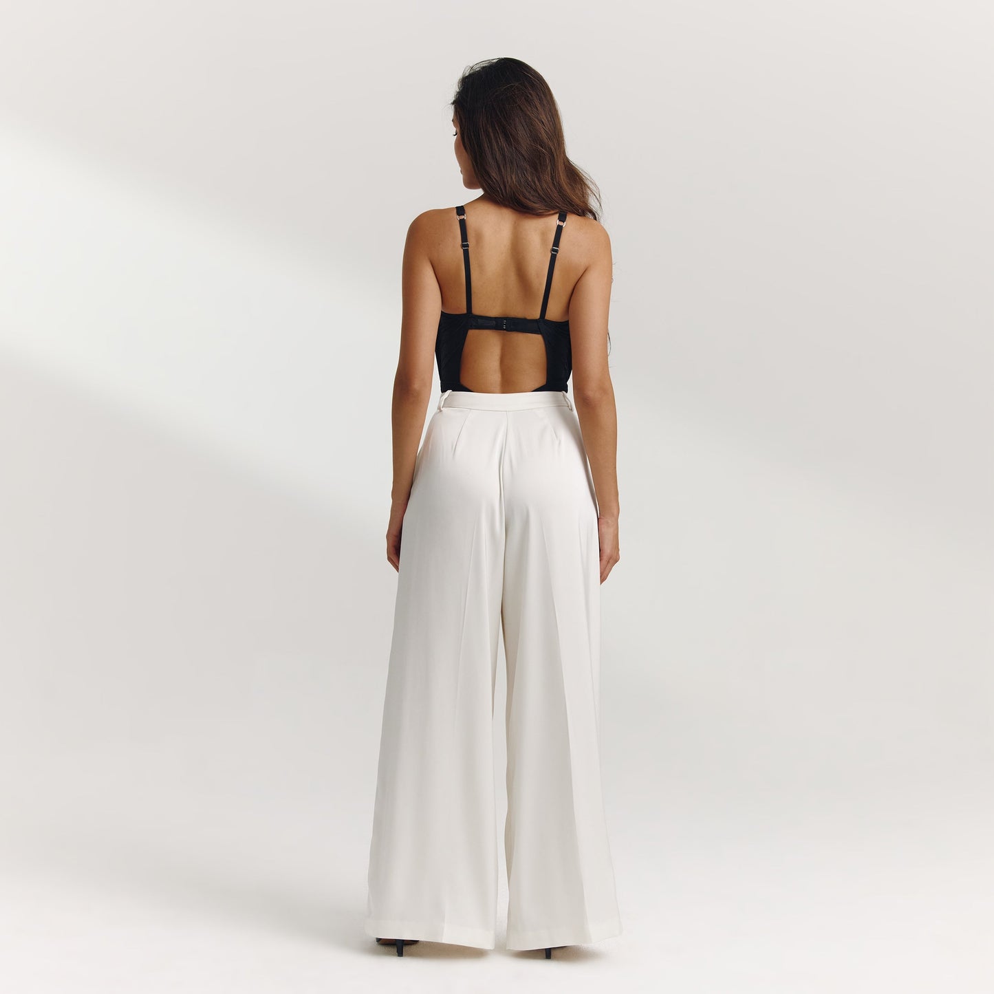 Pleated Mesh Bodysuit - Black