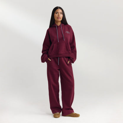 Straight-Leg Joggers - Cherry Lacquer