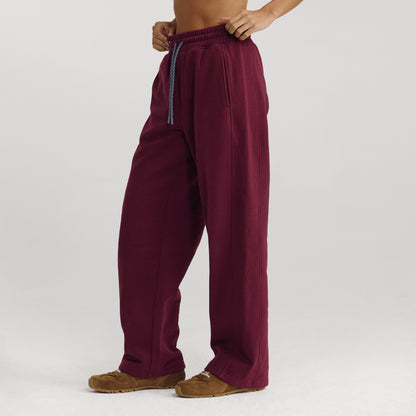 Straight-Leg Joggers - Cherry Lacquer