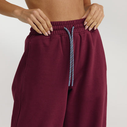 Straight-Leg Joggers - Cherry Lacquer