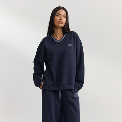 V-Neck Jumper - Dark Blue
