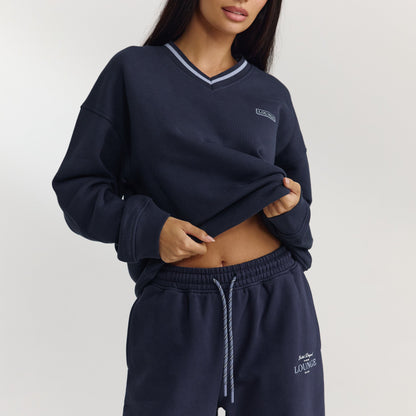 V-Neck Jumper - Dark Blue