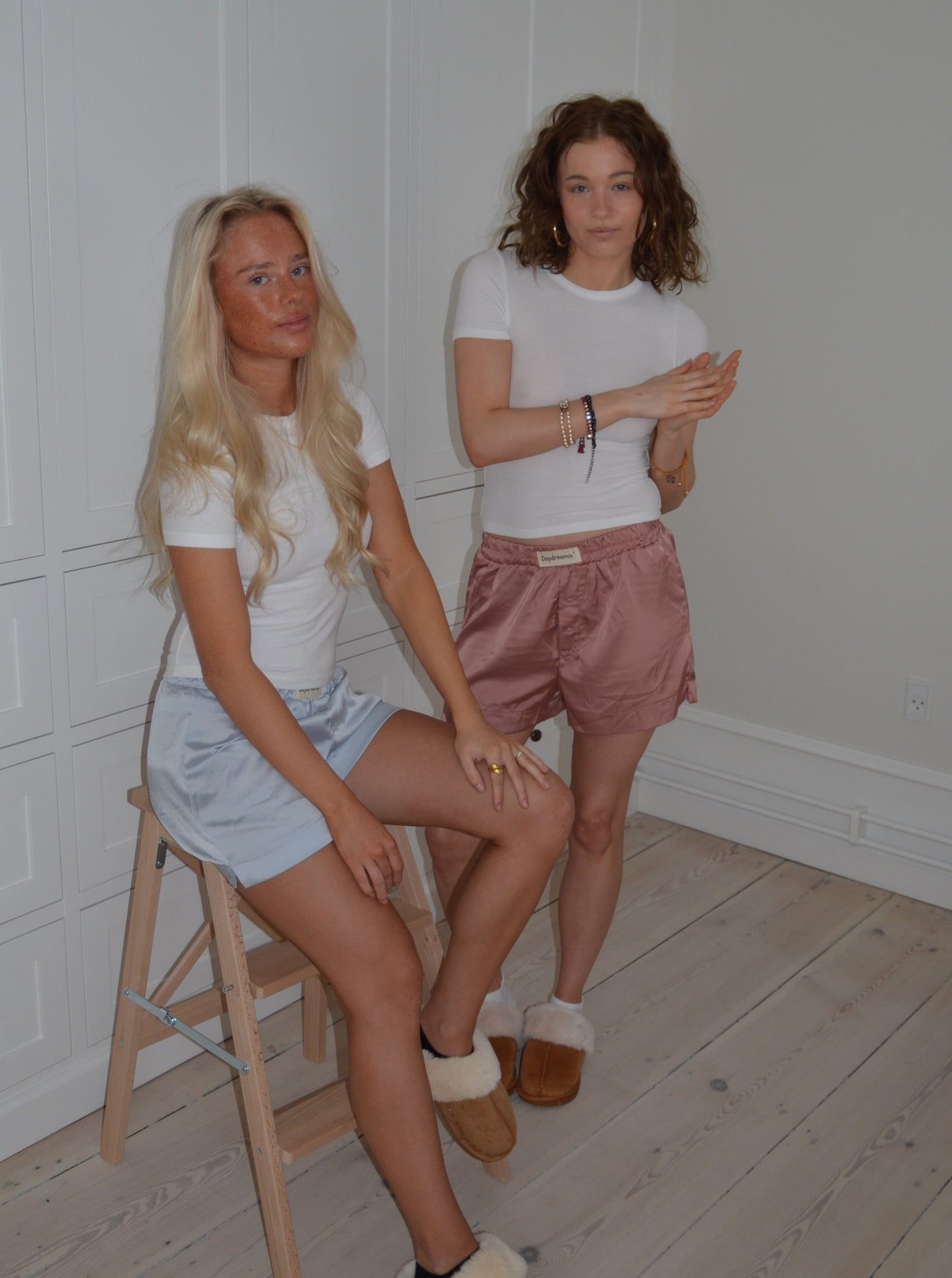 "Day dreamin´" satin pajamas shorts - Light blue