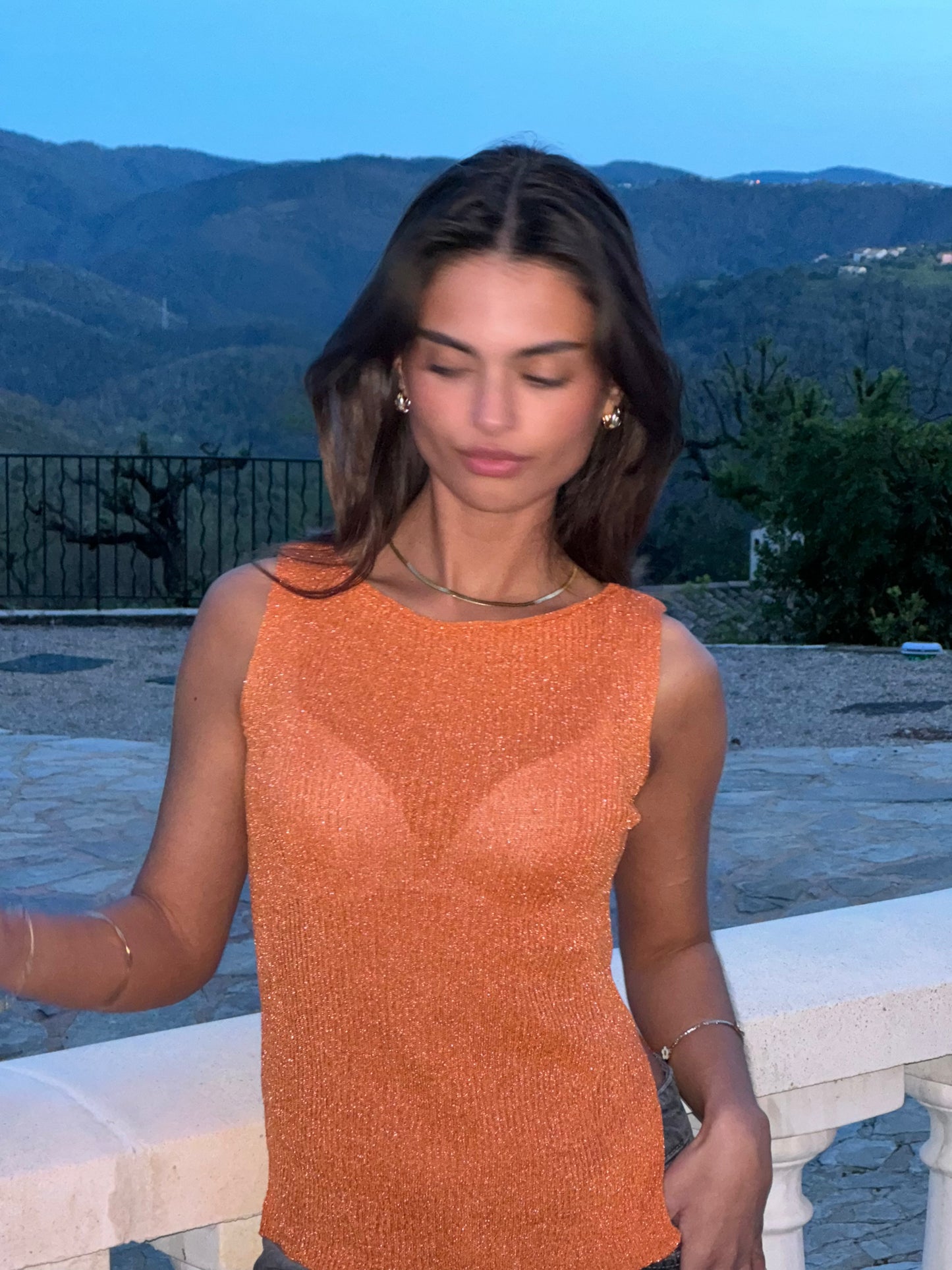 Montania shimmer top - Orange
