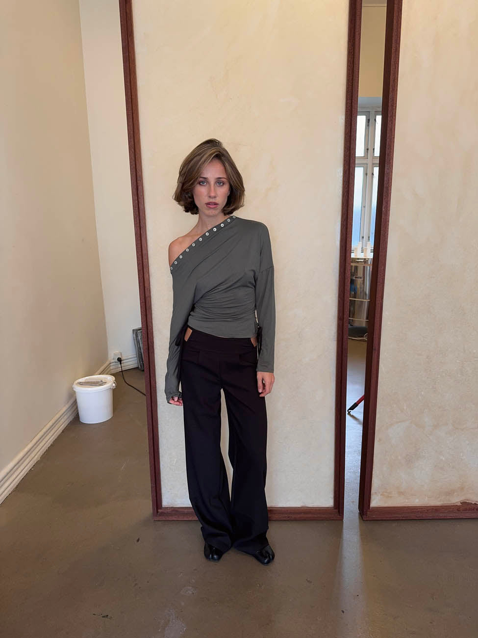 Ukana blouse with buttons - Khaki