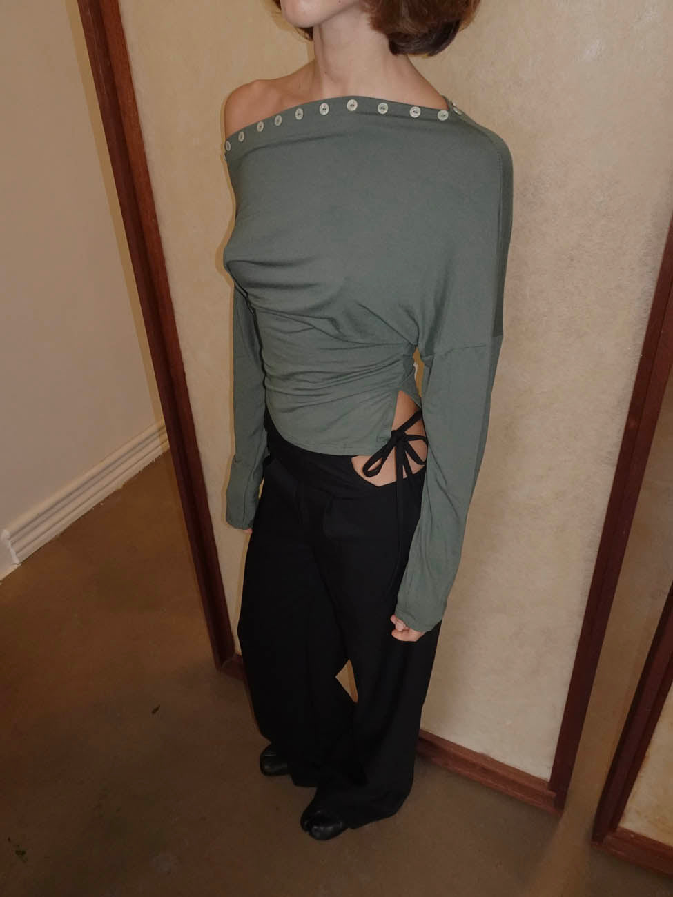 Ukana blouse with buttons - Khaki