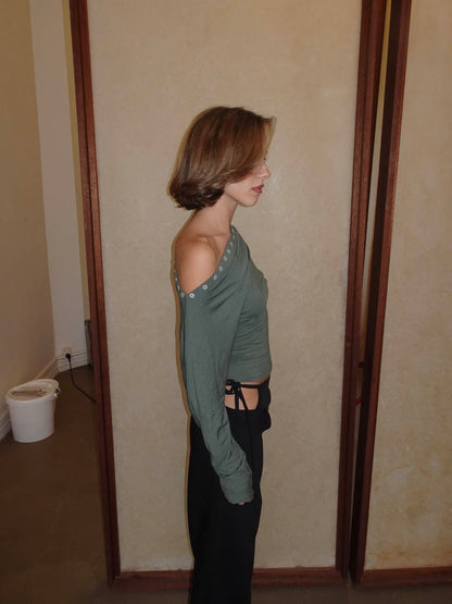 Ukana blouse with buttons - Khaki