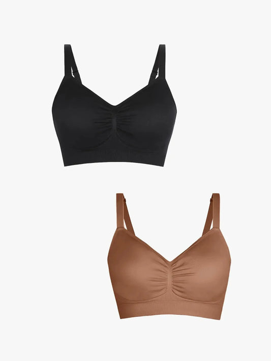 2-Pack Seamless Comfort Removable Pad Everyday Bra Bundle