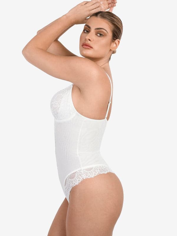 Seamless Lace V-Neck Shapewear Bodysuit