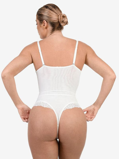 Seamless Lace V-Neck Shapewear Bodysuit