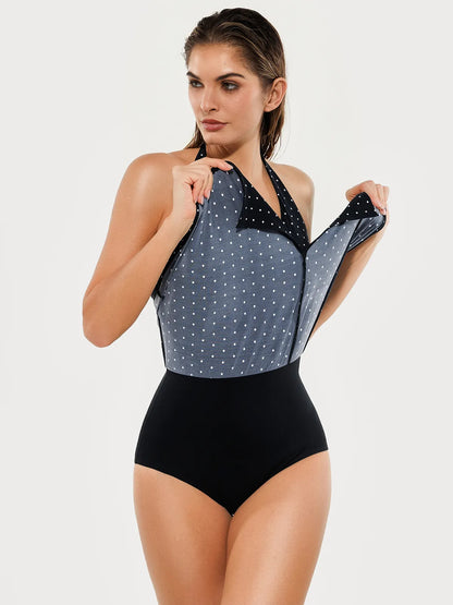 Sculpting Halter Tankini Skirt Swimsuit Set