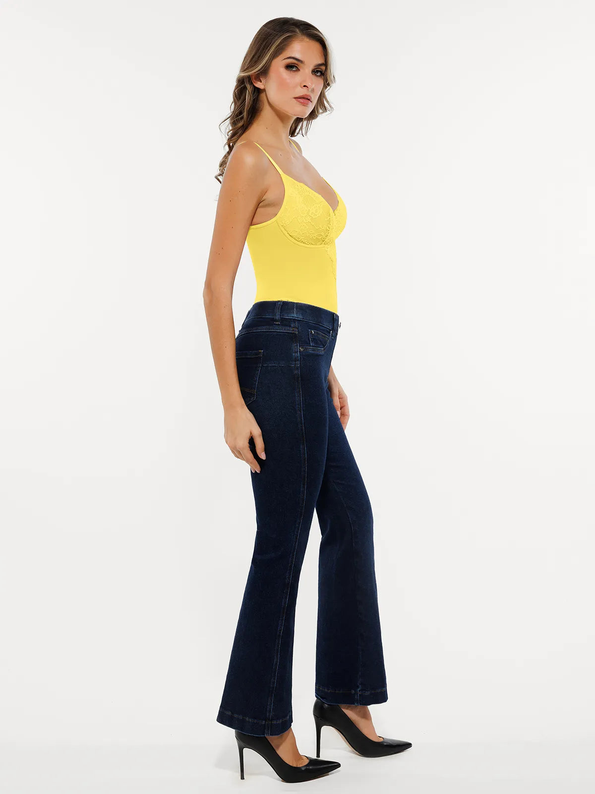 Seamless Lace V-Neck Shapewear Bodysuit