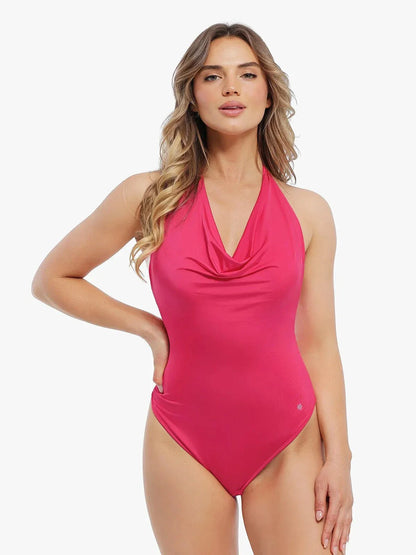 Shapewear Cowl Neck Halter Tummy Control Bodysuit