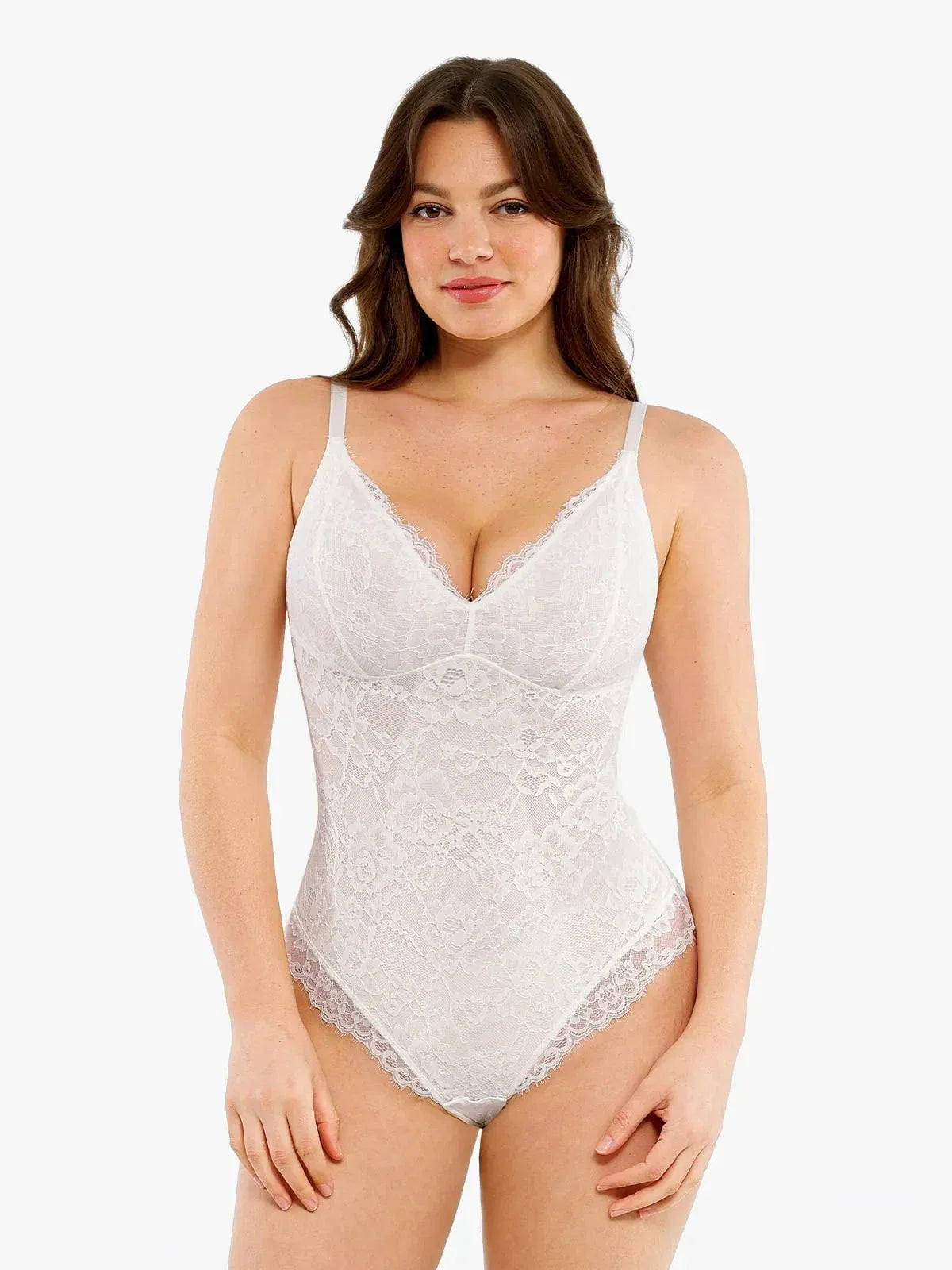 Shapewear Firm Control Smoothing Full Lace Thong Bodysuit