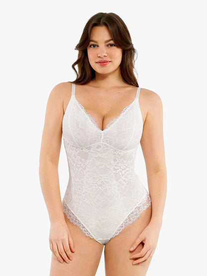 Shapewear Firm Control Smoothing Full Lace Thong Bodysuit