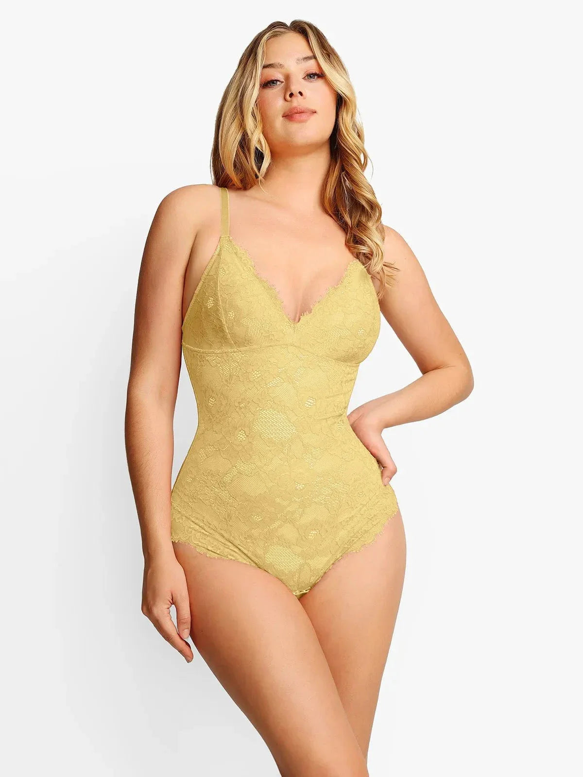 Shapewear Firm Control Smoothing Full Lace Thong Bodysuit