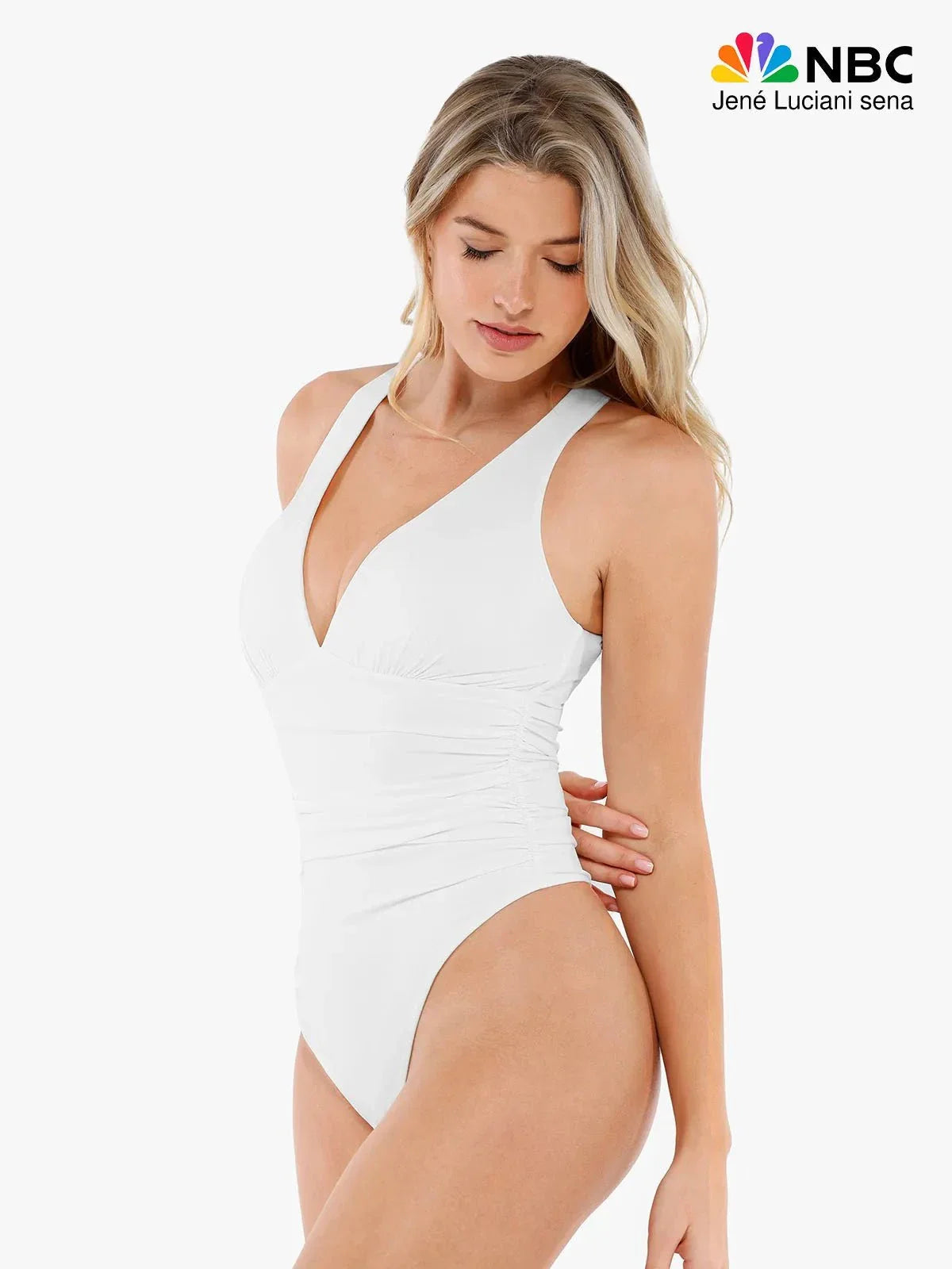 Shapewear Halter Cowl Neck Ruched Tummy Control Bodysuit