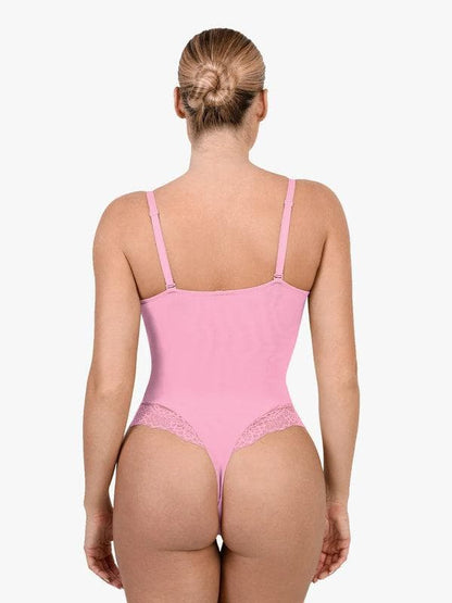 Seamless Lace V-Neck Shapewear Bodysuit