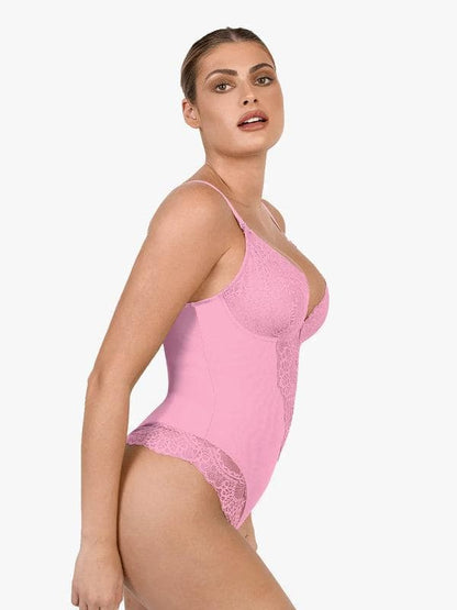 Seamless Lace V-Neck Shapewear Bodysuit